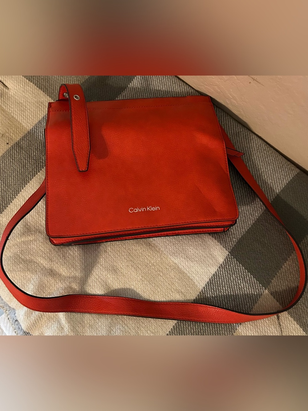Calvin Klein Two-Tone Tan and Black Shoulder Bag